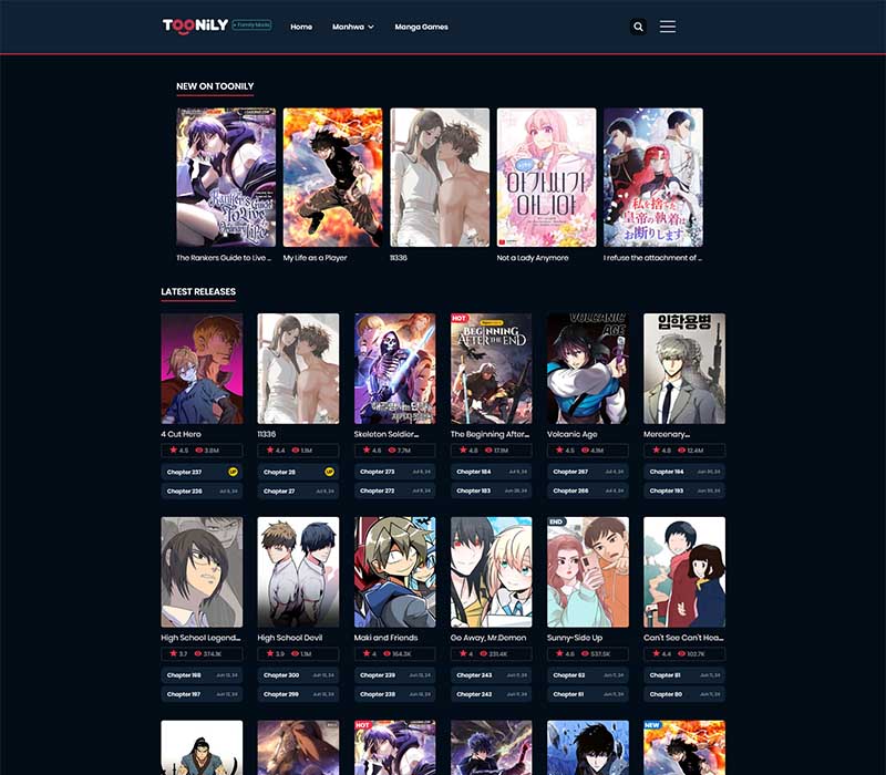 Toonily Homepage