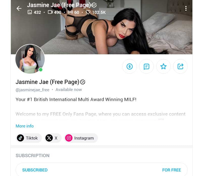Jasmine Jae OnlyFans Page